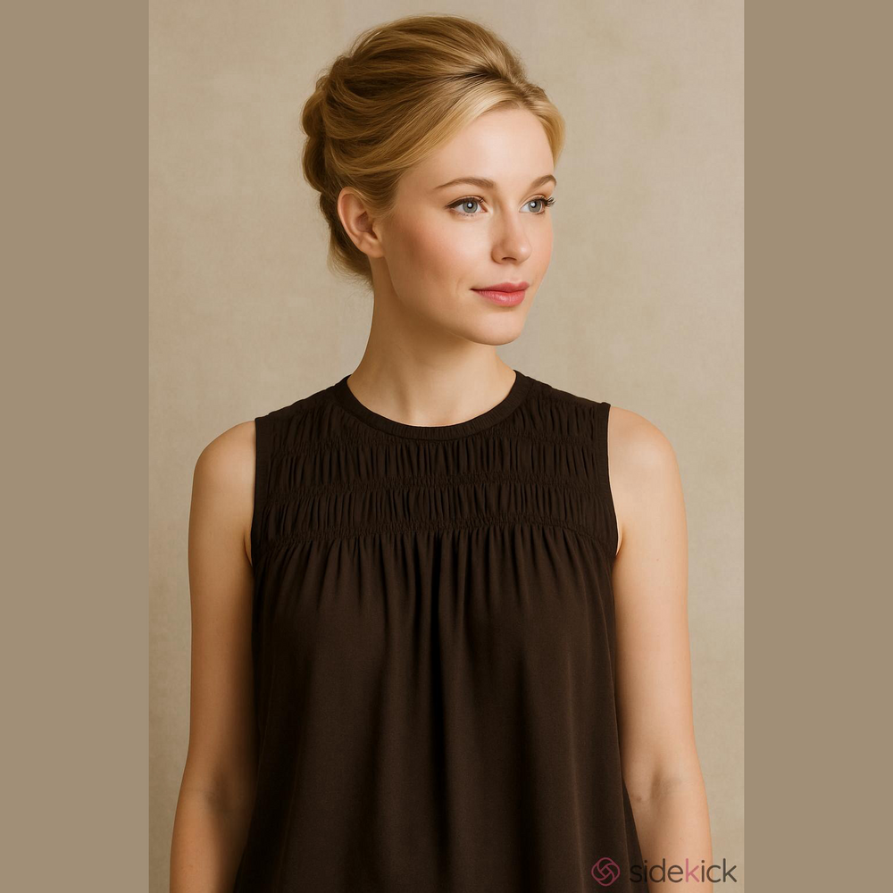 NEW ALFRED SUNG Black Sleeveless Blouse